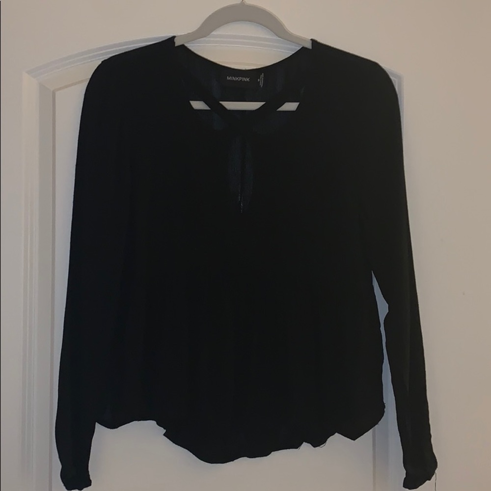 Long sleeve black flowy shirt